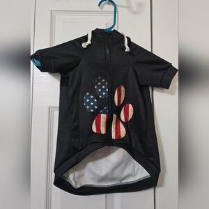 Patriotic Dog Shirt Jacket with American Flag Paw Print, Large, New Without Tags